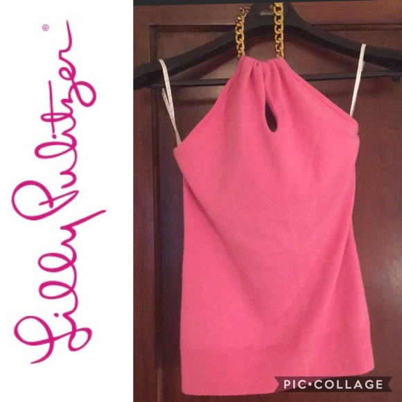 Lilly Pulitzer Tops - Lilly Pulitzer Cashmere Halter top Pink Medium